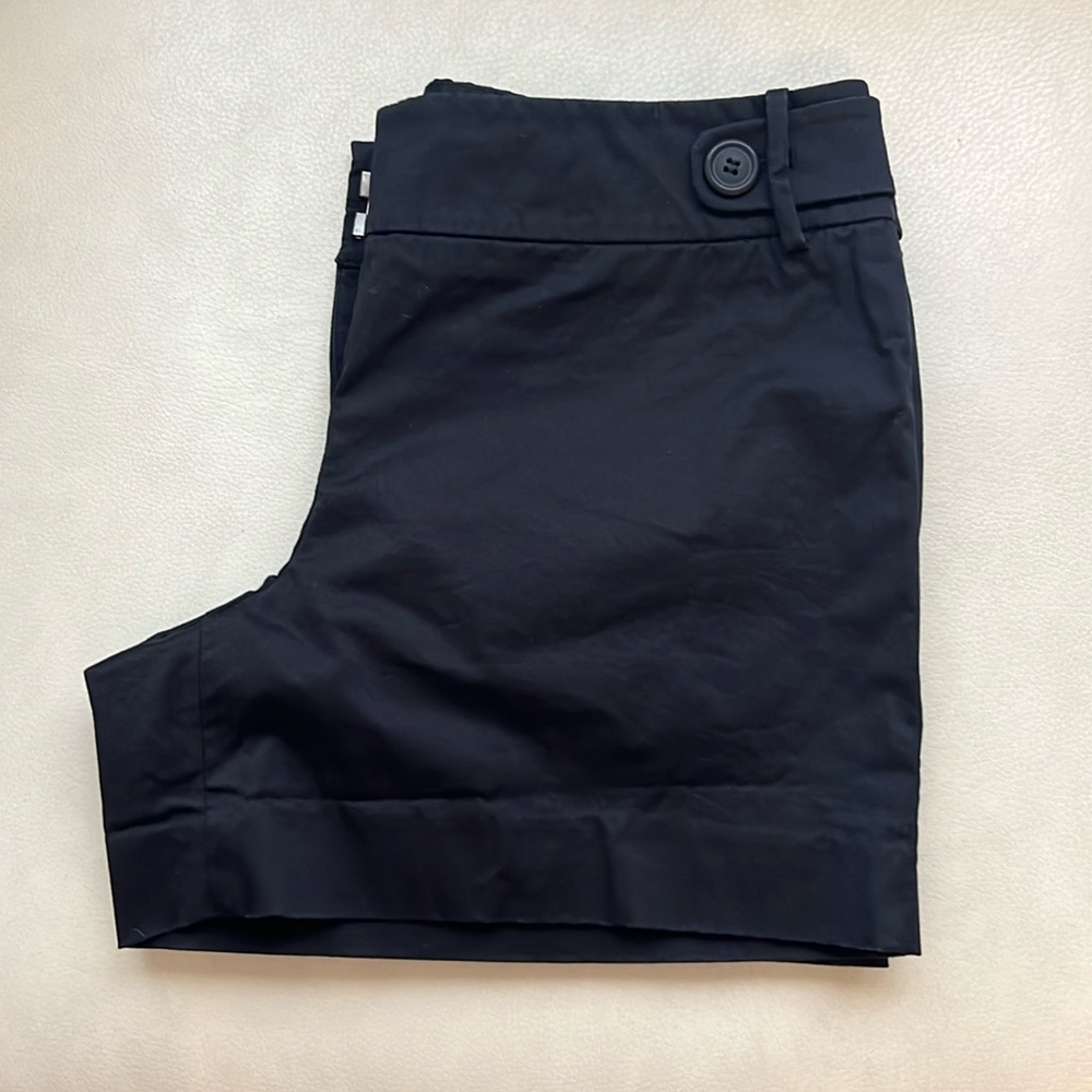 LOFT shorts- size 0, black cotton sateen, like new